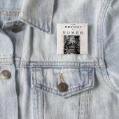 Badge Carré 5 Cm Page titre pour "l'odyssée" par Homer (En situation)