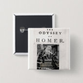 Badge Carré 5 Cm Page titre pour "l'odyssée" par Homer (Devant & derrière)