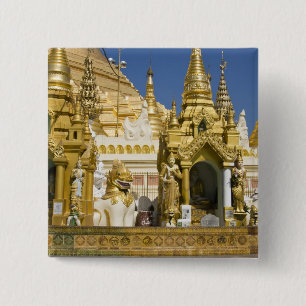 Badge Carré 5 Cm Pagode de Shwedagon (Paya), grand site de temple q