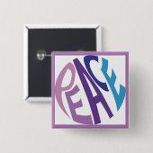 BADGE CARRÉ 5 CM PAIX (Devant & derrière)