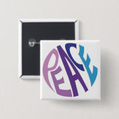 BADGE CARRÉ 5 CM PAIX (Devant & derrière)