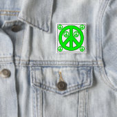 Badge Carré 5 Cm paix (En situation)