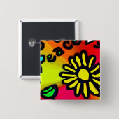 Badge Carré 5 Cm paix (Devant & derrière)