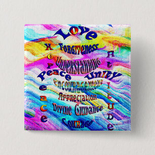 Badge Carré 5 Cm Paix interne_