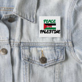 Badge Carré 5 Cm Paix pour la Palestine (En situation)