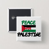 Badge Carré 5 Cm Paix pour la Palestine (Devant & derrière)