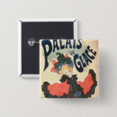 Badge Carré 5 Cm Palais de Glace, champions Elysees, Paris, 1894 (Devant & derrière)