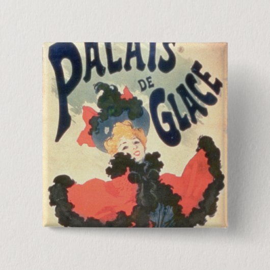 Badge Carré 5 Cm Palais de Glace, champions Elysees, Paris, 1894 (Devant)