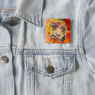 Badge Carré 5 Cm Palette Artiste