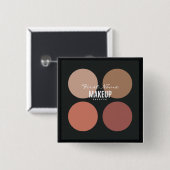 Badge Carré 5 Cm Palette de maquillage personnalisée en noir rose (Devant & derrière)