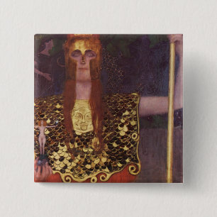 Badge Carré 5 Cm Pallas Athéna par Gustav Klimt