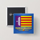 Badge Carré 5 Cm Palma de Majorque (Devant & derrière)