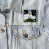 Badge Carré 5 Cm Palmetto arbres cadre navette spatiale Endeavour (En situation)