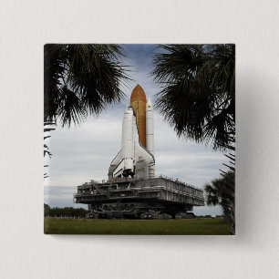 Badge Carré 5 Cm Palmetto arbres cadre navette spatiale Endeavour
