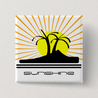 Badge Carré 5 Cm Palmiers
