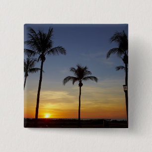 Badge Carré 5 Cm Palmiers et coucher de soleil, Mindil Beach