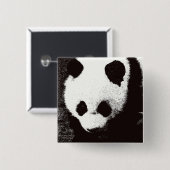 Badge Carré 5 Cm Panda (Devant & derrière)