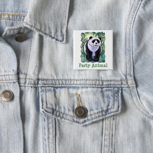 Badge Carré 5 Cm Panda Bear Party Centre (En situation)