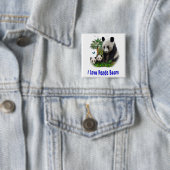 Badge Carré 5 Cm Panda Bears (En situation)