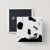 Badge Carré 5 Cm Panda noir et blanc (Devant & derrière)
