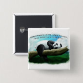 Badge Carré 5 Cm Panda se reposant (Devant & derrière)