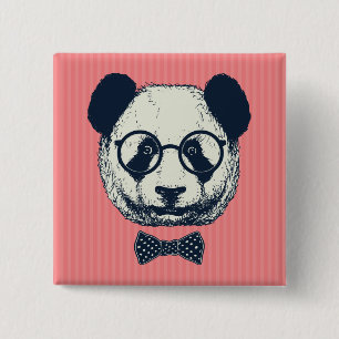 Badge Carré 5 Cm Panda Stripes