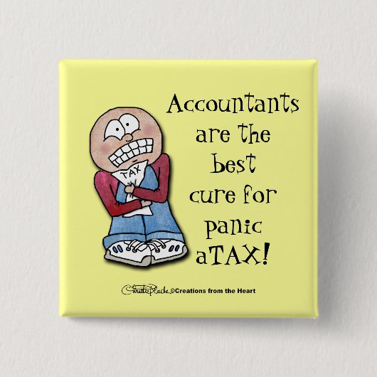 Badge Carré 5 Cm Panic FISC ! (Devant)