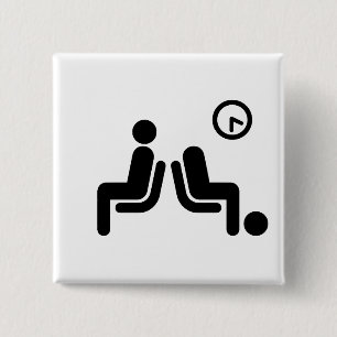 Badge Carré 5 Cm Panneau d'attente long