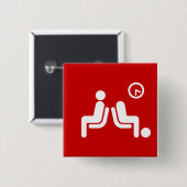 Badge Carré 5 Cm Panneau d'attente long (Devant & derrière)