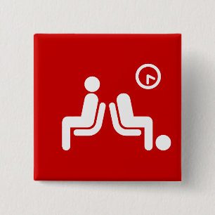 Badge Carré 5 Cm Panneau d'attente long