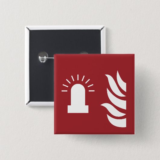 Badge Carré 5 Cm Panneau de sécurité de l'alarme incendie (Devant & derrière)