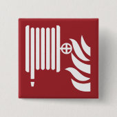 Badge Carré 5 Cm Panneau de sécurité de l'bobine de tuyau d'incendi (Devant)