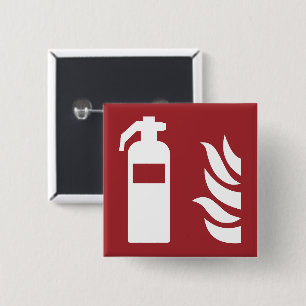 Badge Carré 5 Cm Panneau de sécurité de l'extincteur
