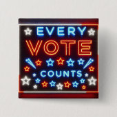 Badge Carré 5 Cm Panneau de vote Neon Rappel (Devant)