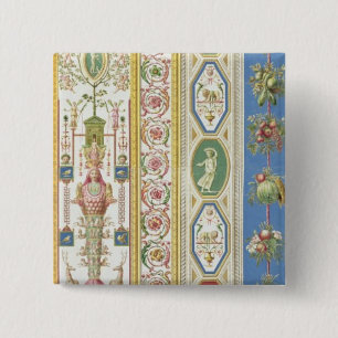 Badge Carré 5 Cm Panneau du bungalow de Raphael à Vatican, engr