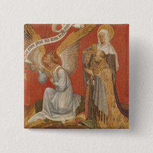 Badge Carré 5 Cm Panneau d'un diptyque dépeignant l'ange