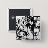 Badge Carré 5 Cm Panneau instantané et vert 2 de lanterne (Devant & derrière)