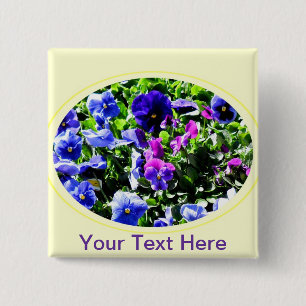 Badge Carré 5 Cm Pansy