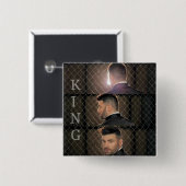 BADGE CARRÉ 5 CM PANTELIS PANTELIDIS PANNEAU RETOUR (Devant & derrière)