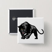 Badge Carré 5 Cm Panthère noire (Devant & derrière)