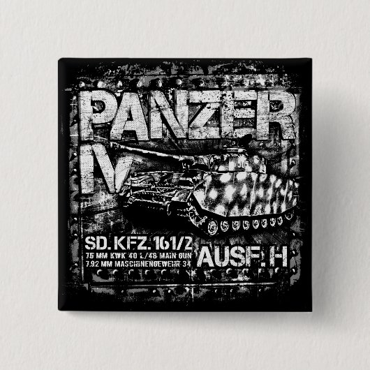 Badge Carré 5 Cm Panzer IV (Devant)