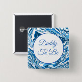 Badge Carré 5 Cm Papa | Bouton Baby shower du garçon (Devant & derrière)