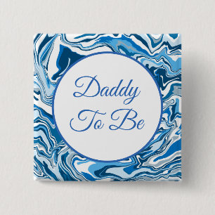 Badge Carré 5 Cm Papa Bouton Baby shower du garçon