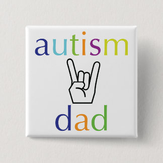 Badge Carré 5 Cm papa d'autisme