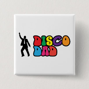 Badge Carré 5 Cm Papa de disco - un cadeau psychédélique pour le