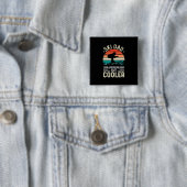 Badge Carré 5 Cm Papa de ski (En situation)