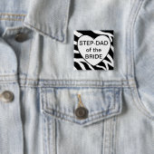 Badge Carré 5 Cm Papa d'étape de la jeune mariée (En situation)