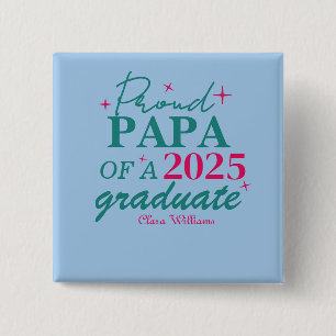 Badge Carré 5 Cm Papa fier d'un diplômé