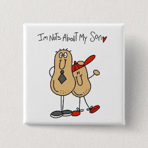 Badge Carré 5 Cm Papa - Fou de Mon Fils T-shirts et CadeauxD