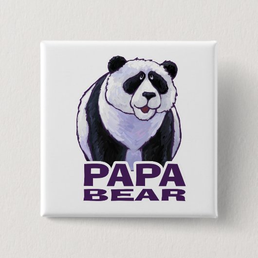 Badge Carré 5 Cm Papa Panda Bear (Devant)